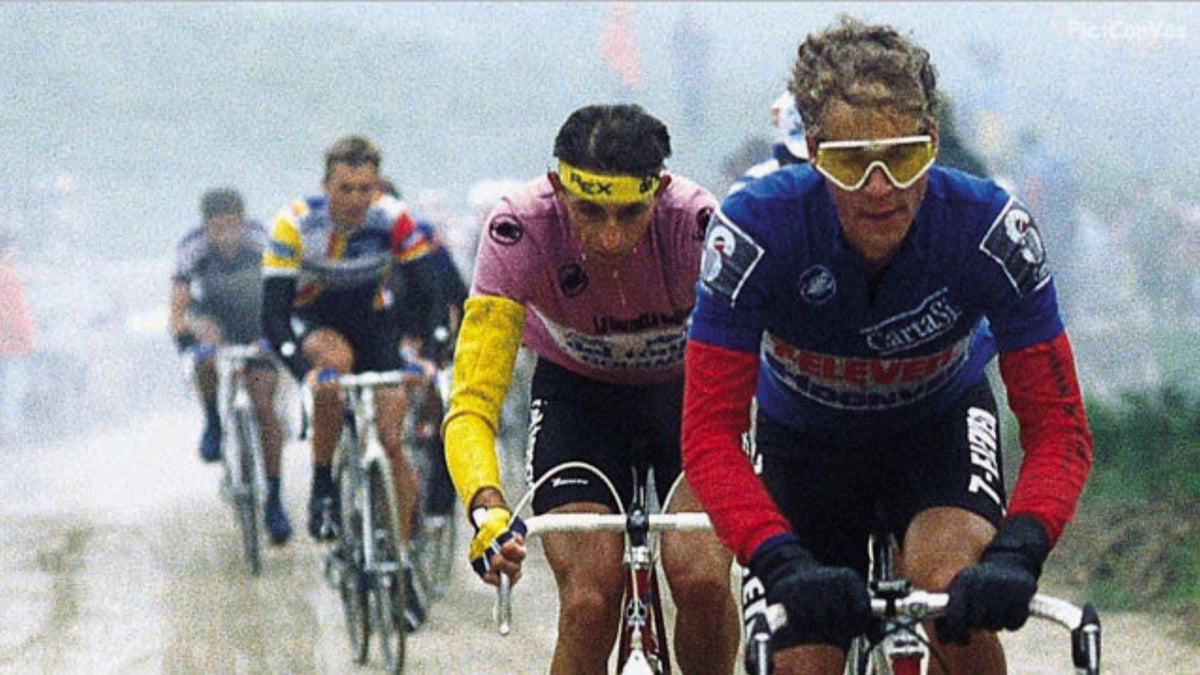 Andy Hampsten on the Gavia in 1988