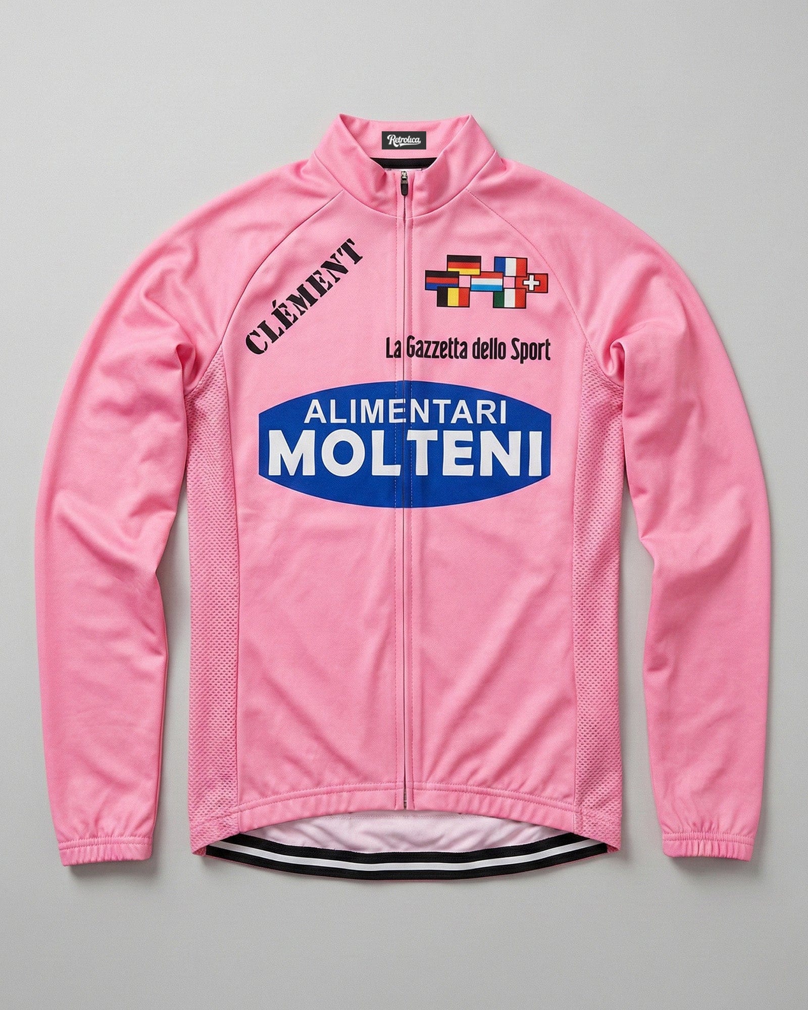 1972 Molteni Giro Pink Long Sleeve Jersey - Merckx Maglia Rosa