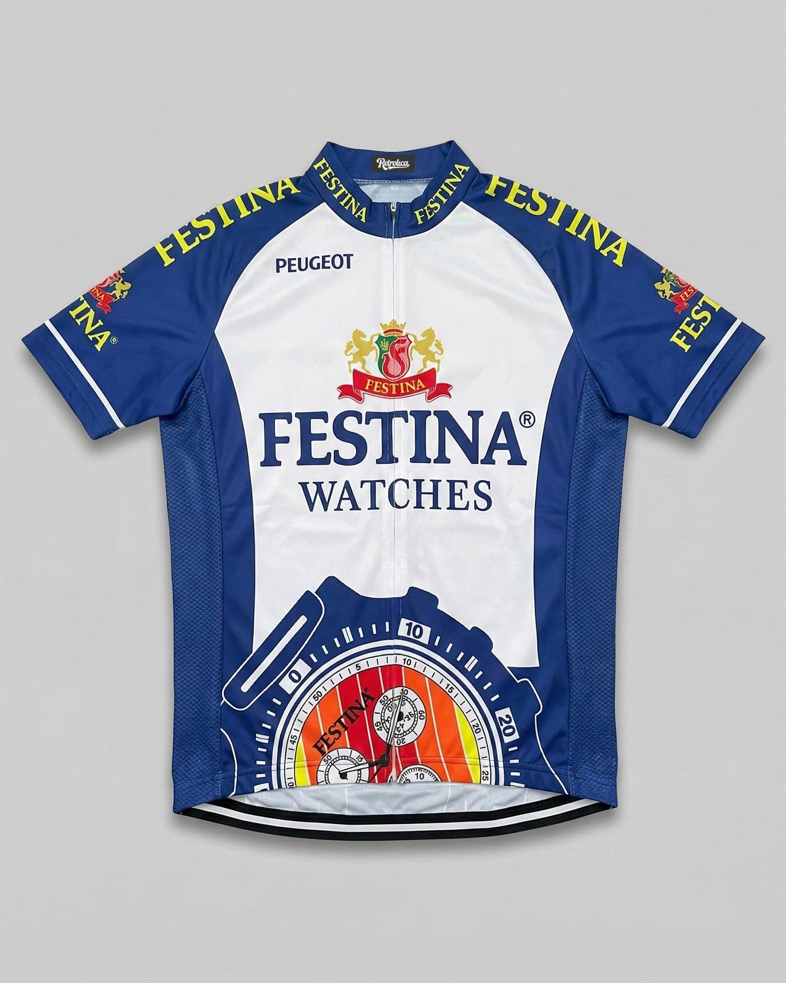 Festina Uhren 90er Jahre Retro-Radtrikot - Peugeot-Festina