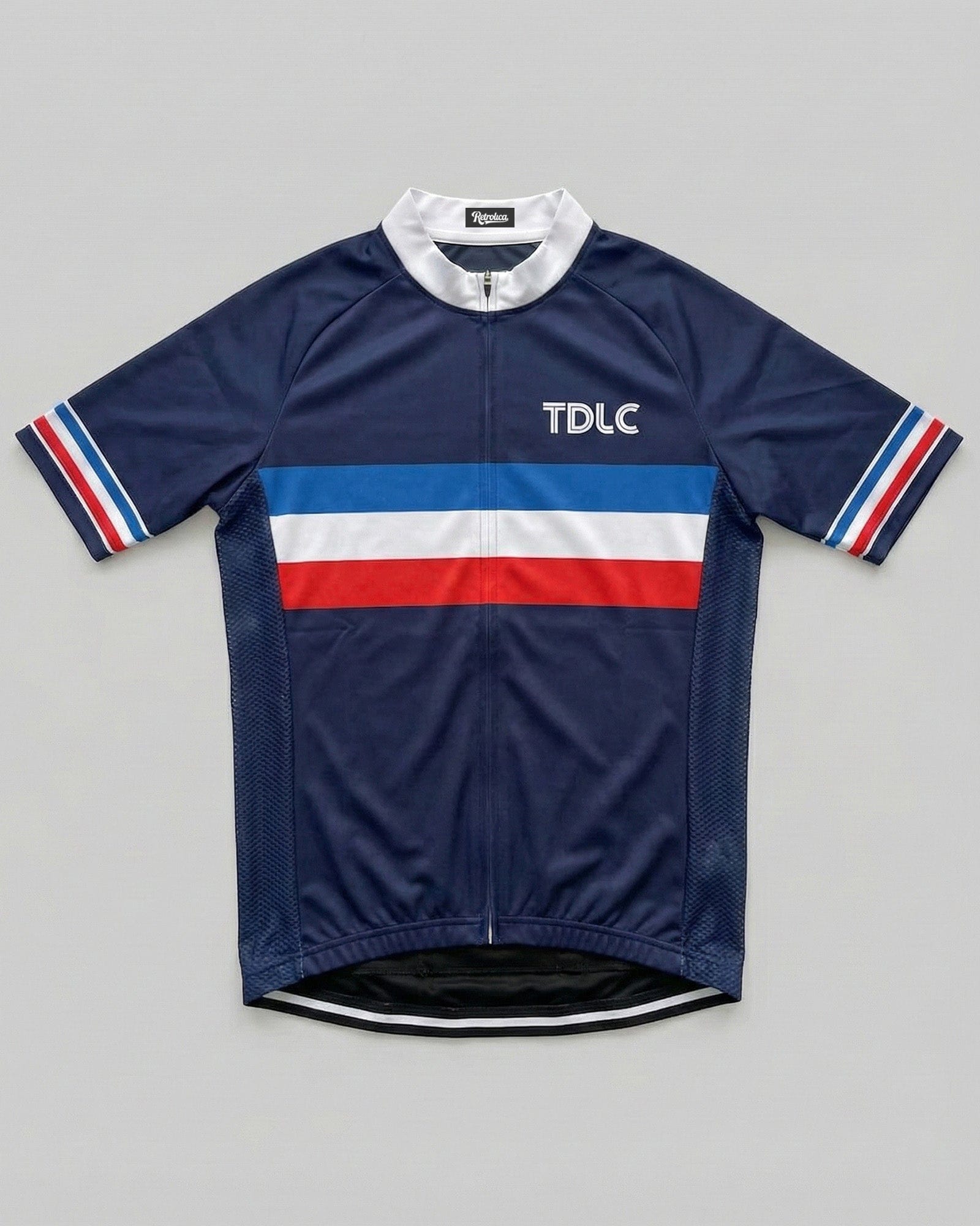 TDLC Frankreich Retro-Radtrikot Trikolore Marine – retrolica