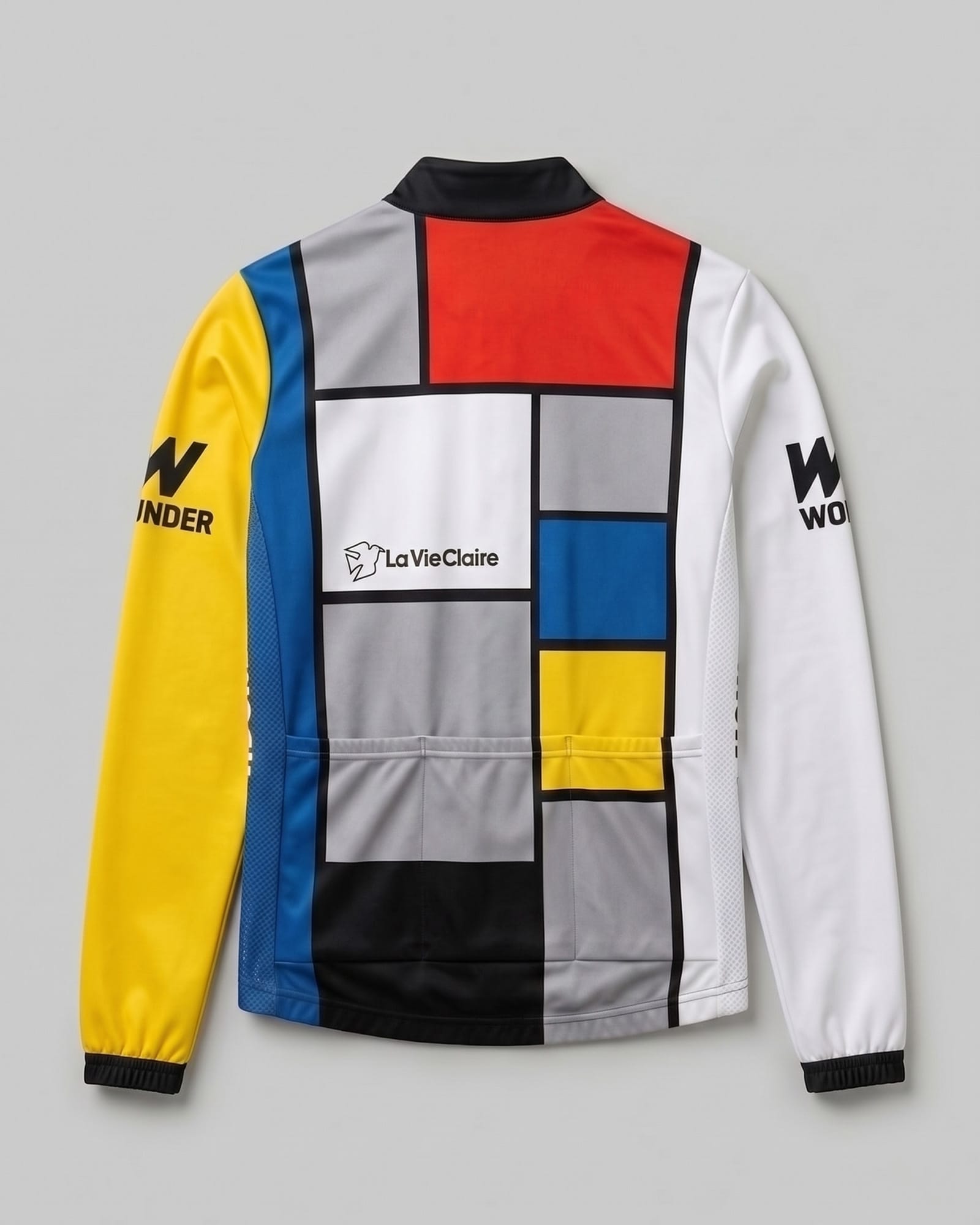 1985 La Vie Claire Mondrian Langarm-Retro-Radtrikot – Hinault & LeMond