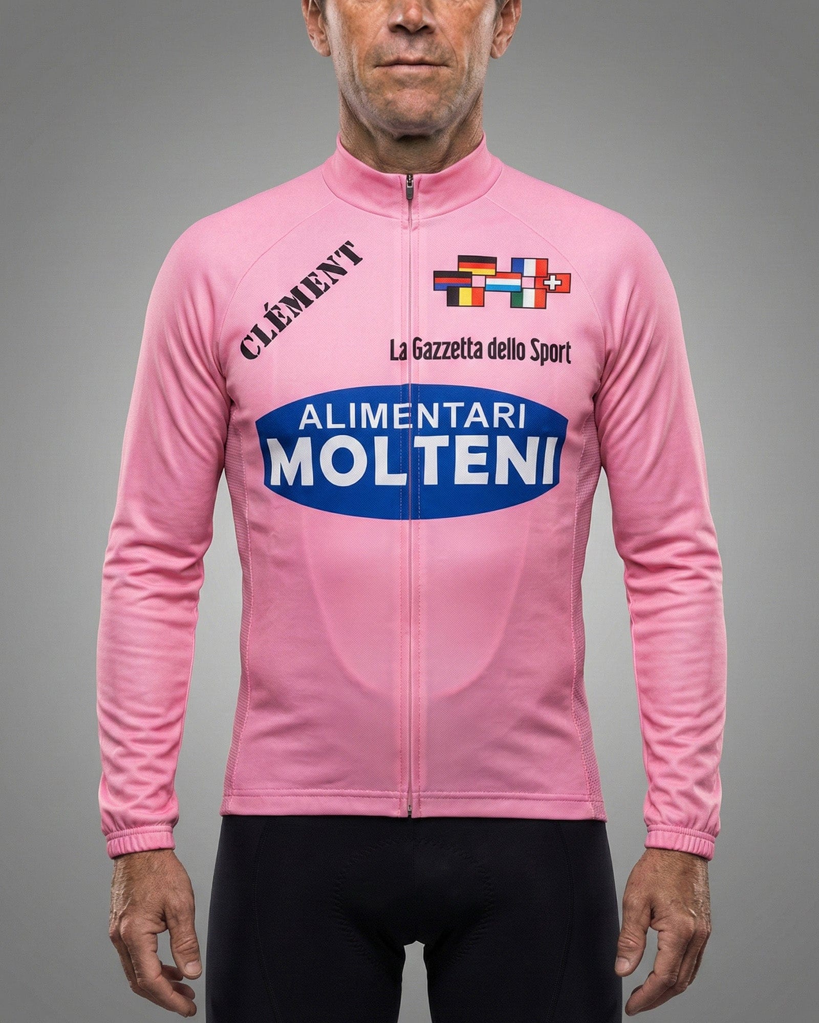 1972 Molteni Giro Pink Long Sleeve Jersey - Merckx Maglia Rosa