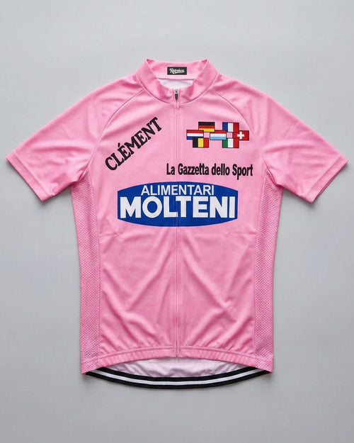 retrolica MEN / XS 1972 Molteni Giro d'Italia Maglia Rosa Pink Leader Retro Cycling Jersey - Eddy Merckx