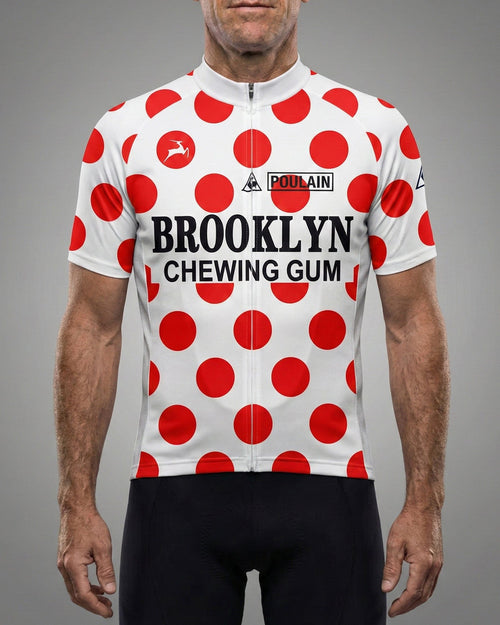 retrolica 1976 Brooklyn Tour de France King of the Mountains Polka Dot Retro Cycling Jersey