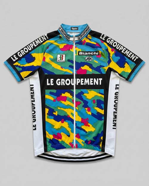 retrolica MEN / XS 1995 Le Groupement Biemme Bianchi Camo Retro Cycling Jersey