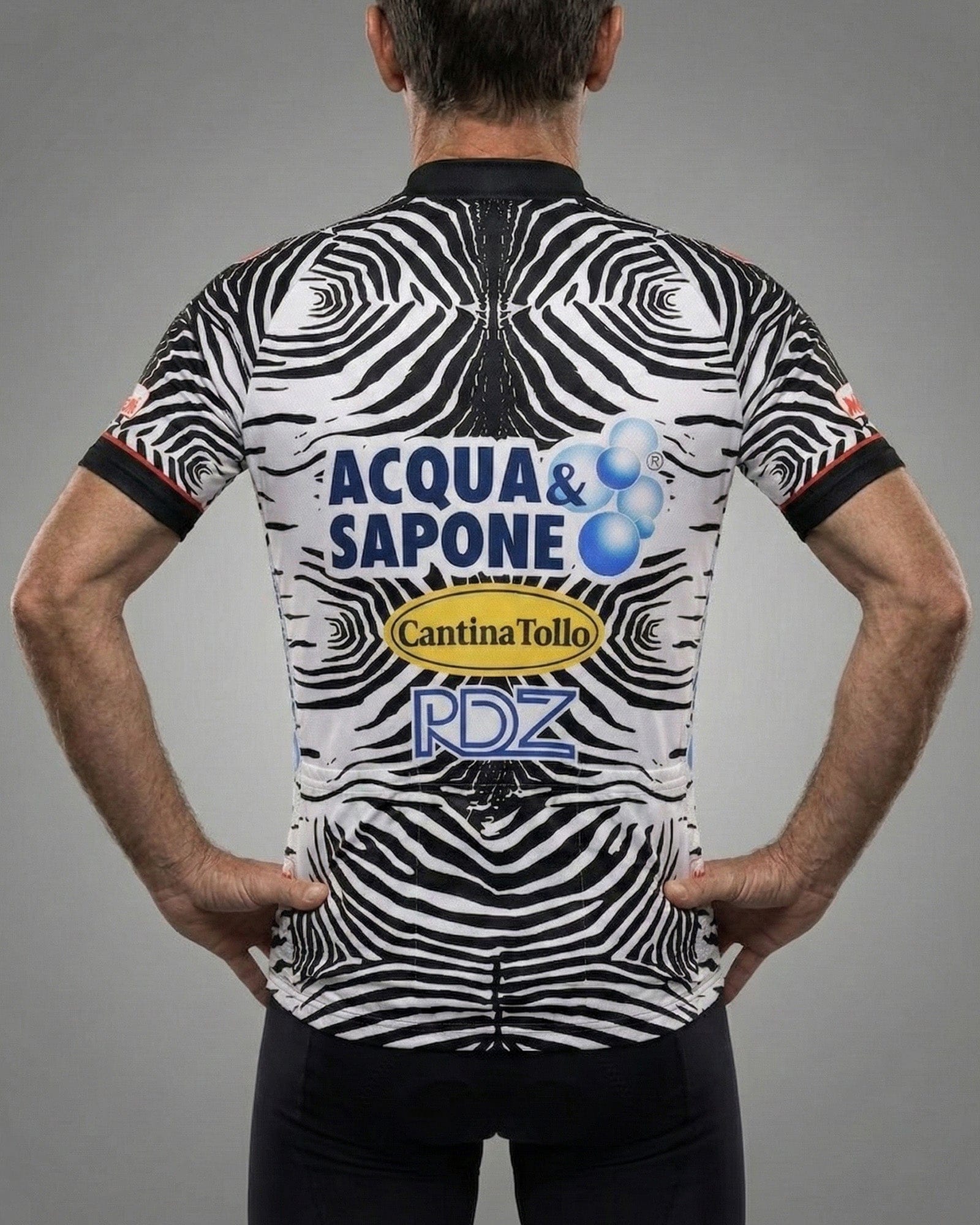 retrolica 2002 Acqua & Sapone Cantina Tollo Zebra Retro Cycling Jersey - Mario Cipollini