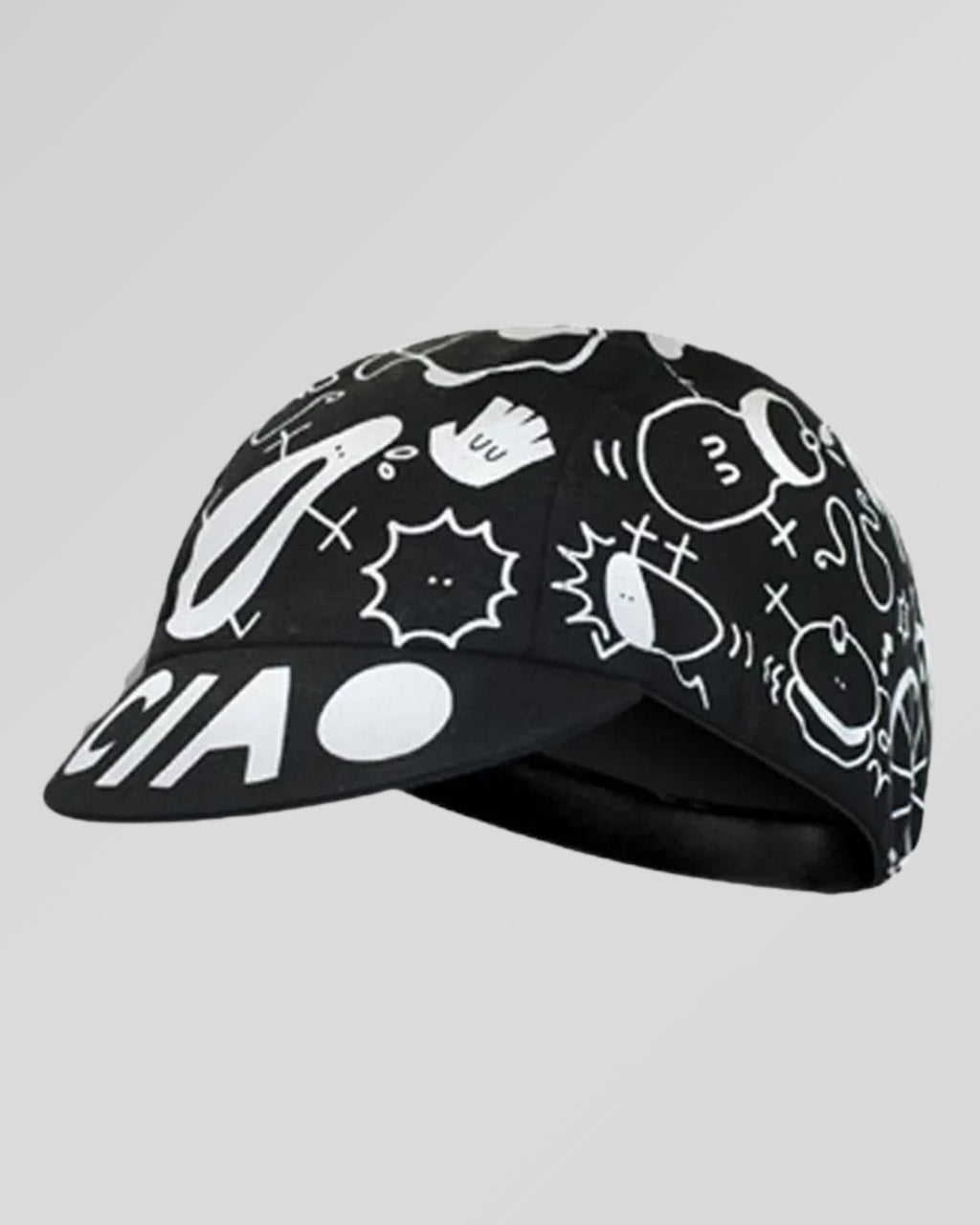 retrolica 48cm - 62cm Bello Black Graffiti Cycling Cap