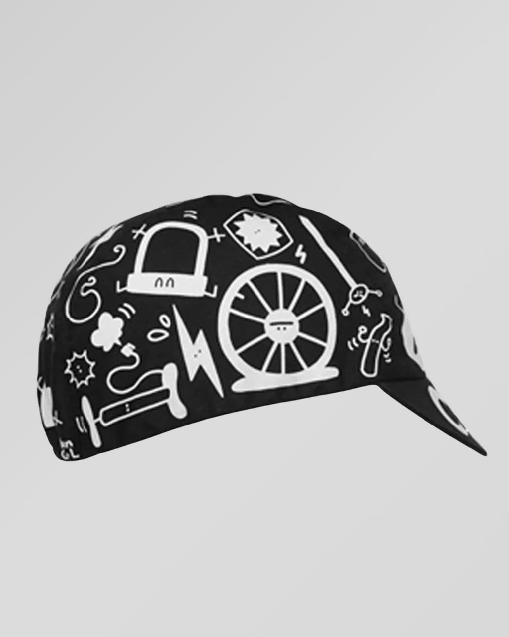 retrolica 48cm - 62cm Bello Black Graffiti Cycling Cap