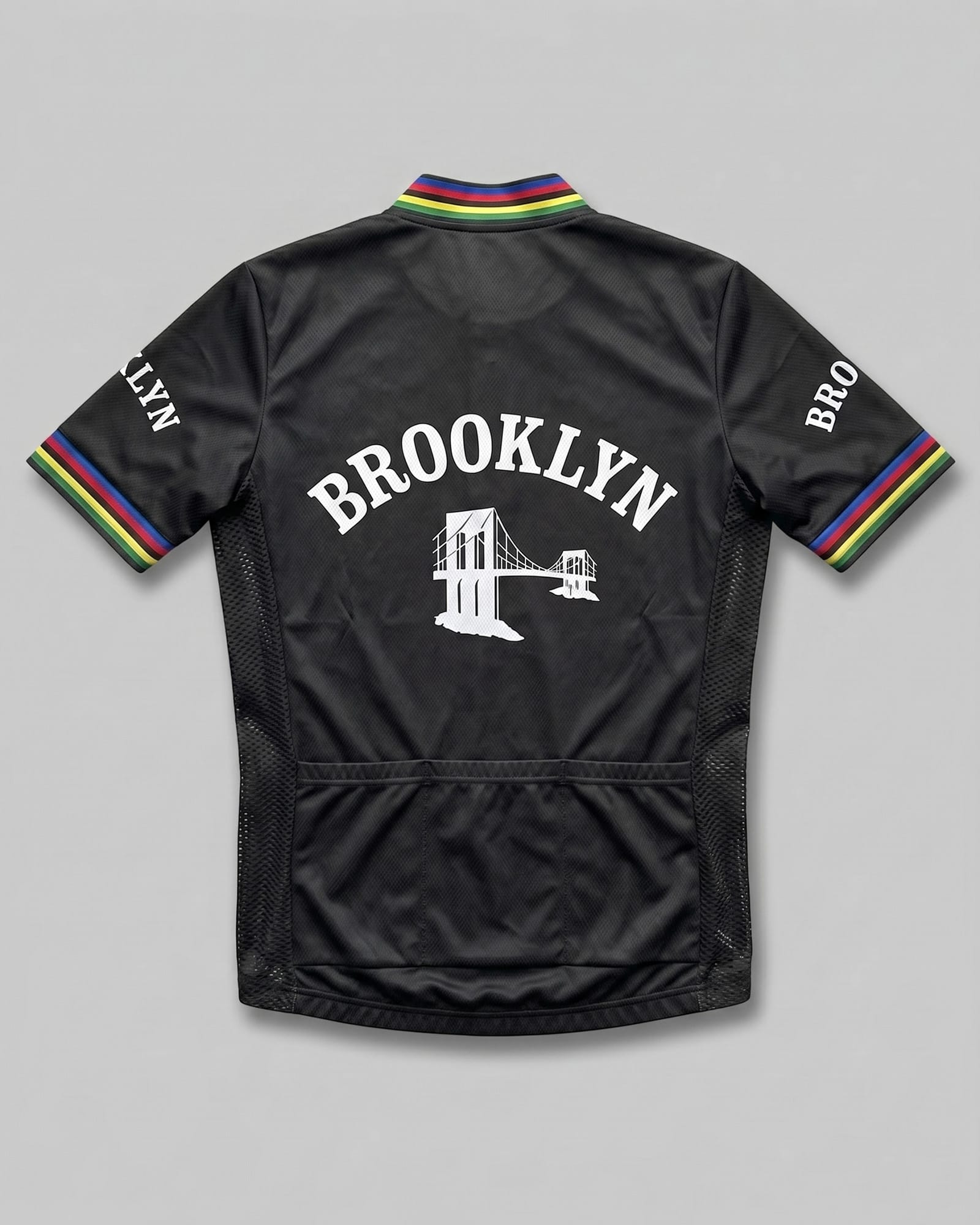 retrolica Brooklyn Bridge World Champion Retro Cycling Jersey - Black Rainbow Edition
