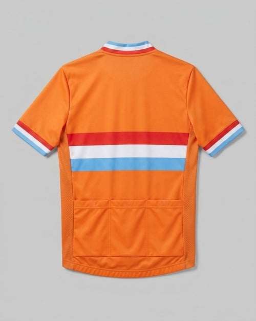 retrolica Classic Dutch Retro Cycling Jersey - Orange Netherlands National Stripes