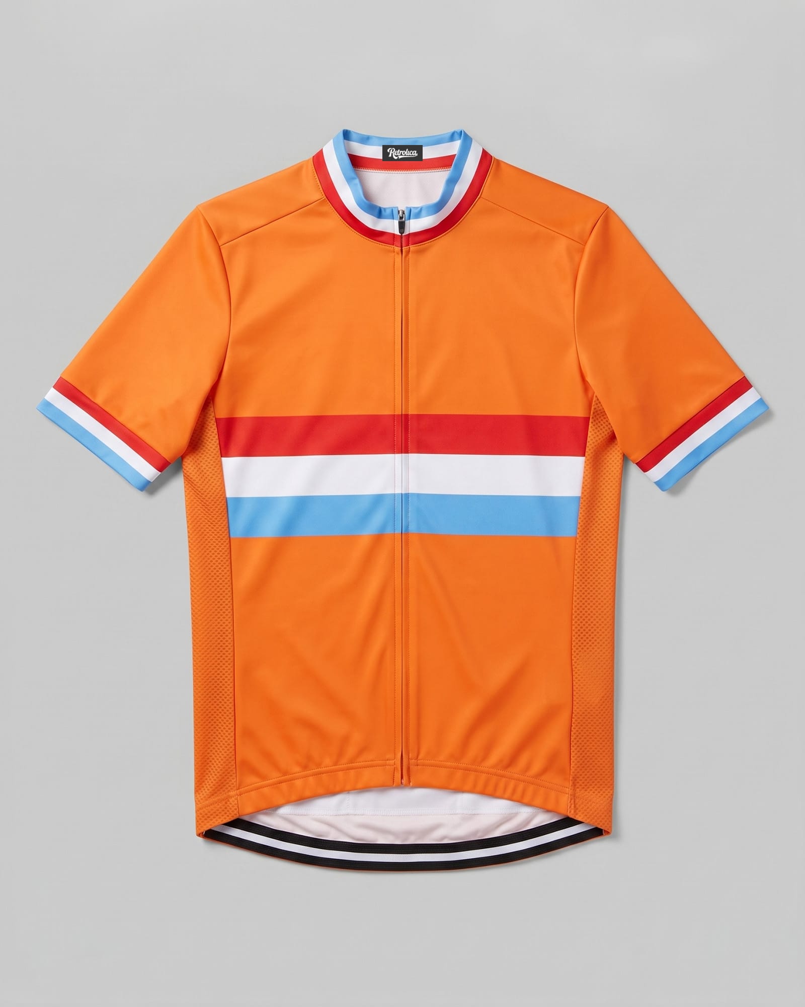 Classic Dutch Retro Cycling Jersey - Orange National Stripes