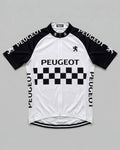 retrolica MEN / XS Peugeot Black Checkerboard Retro Cycling Jersey - Classic Team Edition