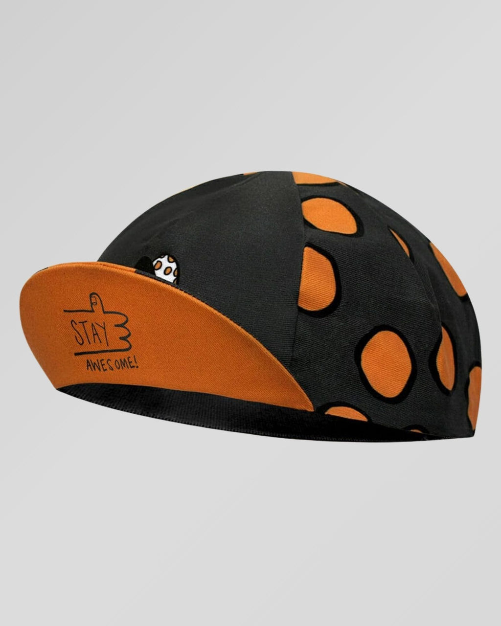 retrolica 48cm - 62cm Stay Awesome Black Orange Retro Cycling Cap